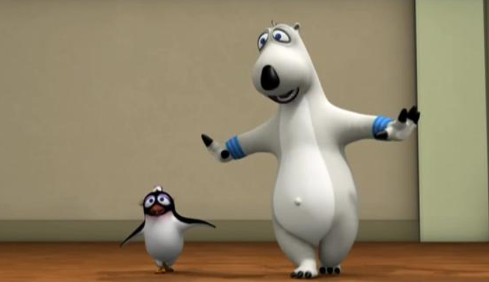 倒霉熊经典的呆萌形象，这部动画片的主角贝肯熊