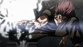 刃牙动画片主角范马刃牙展示肌肉