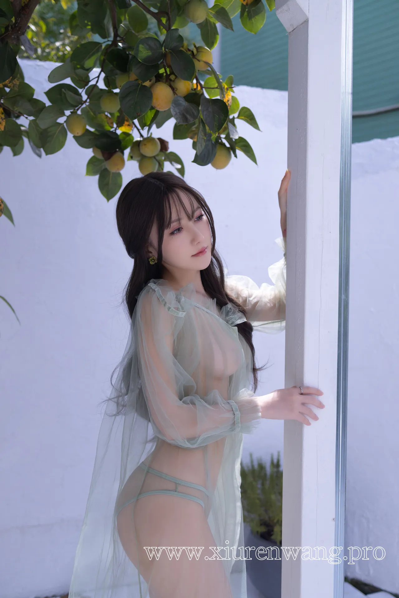 [精品]在线观看鱼子酱Fish最新更新！《绿色薄纱》cos套图及作品合集全解析