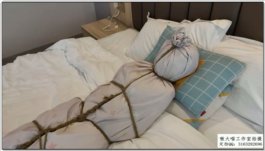 【嗷大喵】萝莉遇险记 2 小清新画风 双马尾碎花裙轻lo妹妹被日式紧缚+并腿缚+被胶布封…