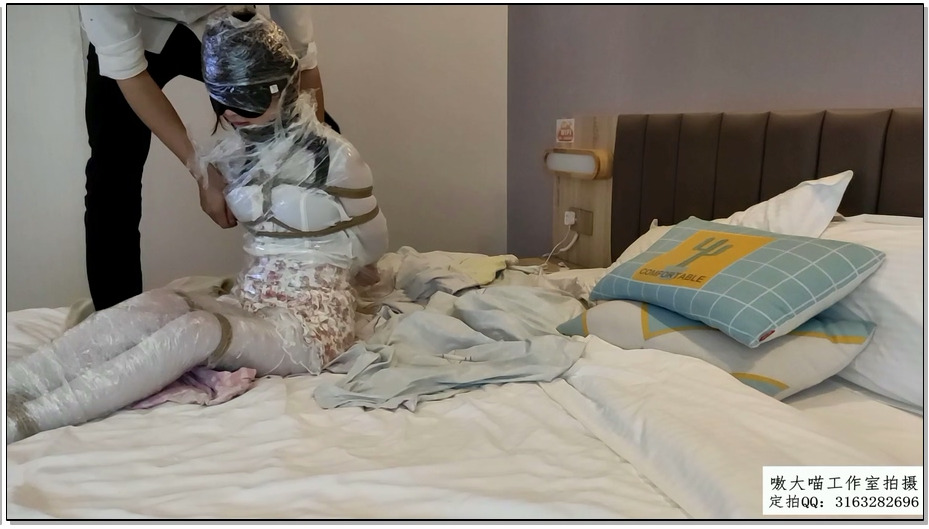 【嗷大喵】萝莉遇险记 2 小清新画风 双马尾碎花裙轻lo妹妹被日式紧缚+并腿缚+被胶布封…