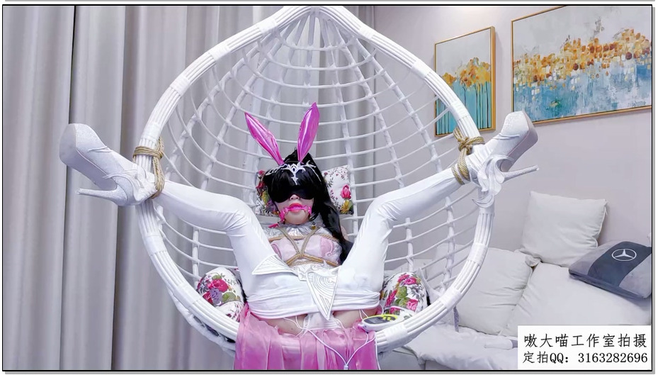 【嗷大喵】二次元少女cos系列 7 cos小舞长裙版-日式紧缚+双腿极限拉高吊起+极限紧缚驷马 