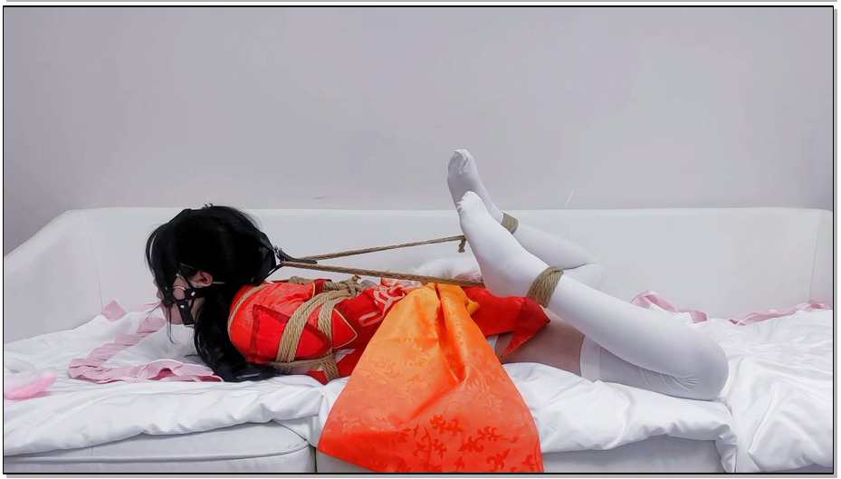 【嗷大喵】分腿驷马挣扎-公孙离原皮cos-【定拍】-马具口塞拉扯住双腿紧紧绑住分腿驷马