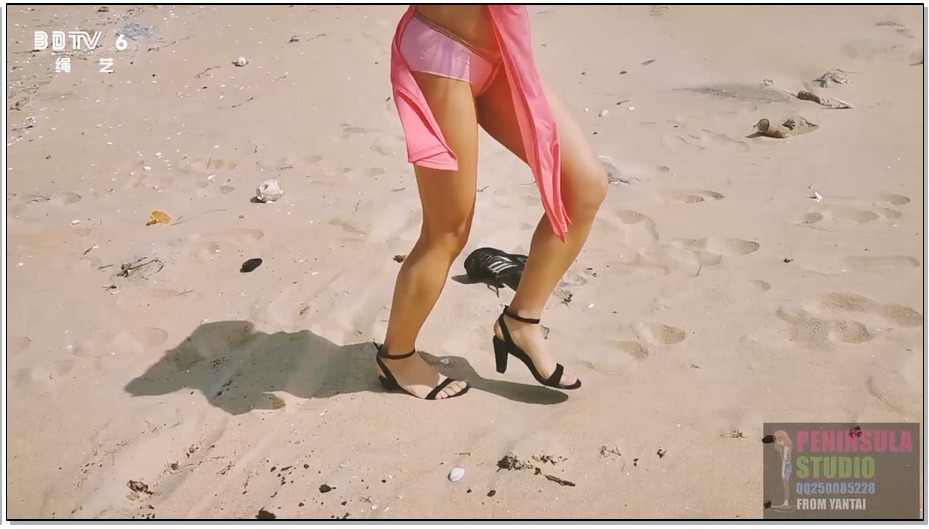 【半岛束艺】虞瑾儿撩人舞裙股绳沙滩