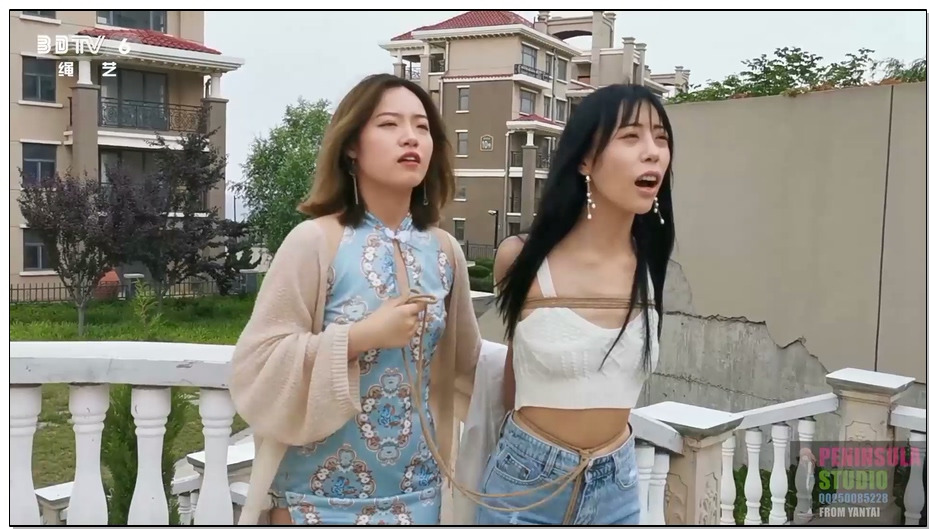 【半岛束艺】海语牵桃子直臂脚镣小区散步2：独自坐电梯