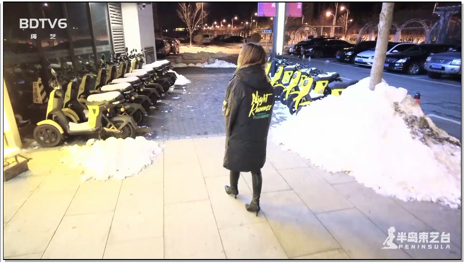 【半岛束艺】雪地丽影：鹿野大衣内绑堵嘴全副武装夜游