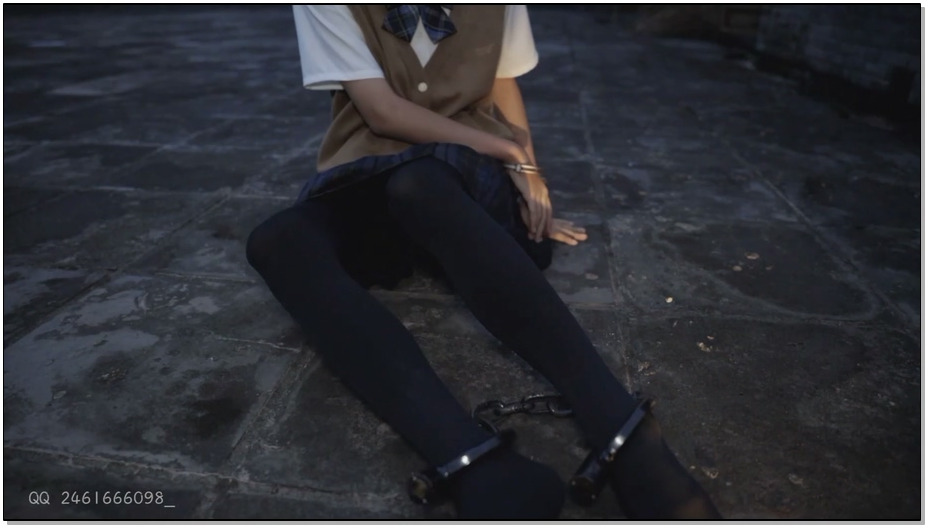 【CC777】萍萍 驷马紧缚镣铐行走 新人现役JK黑丝女子优等生室内捆绑挣扎制服鞋户外镣…