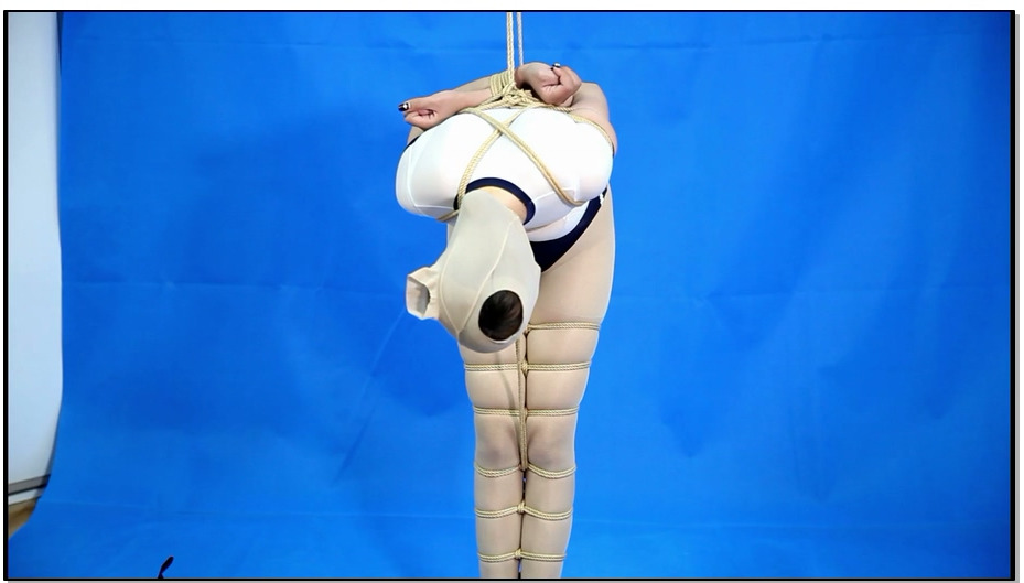 【clz原创】灵粒丝袜套头大号口球并腿超级缚，日式超级缚，欧式电击棒