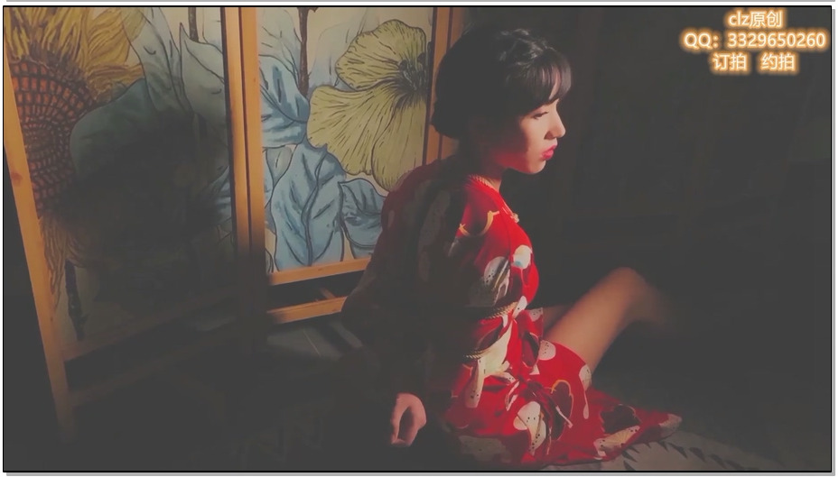 【CLZ原创】灵粒 唯美风，灵粒日式风和服 捆绑写真