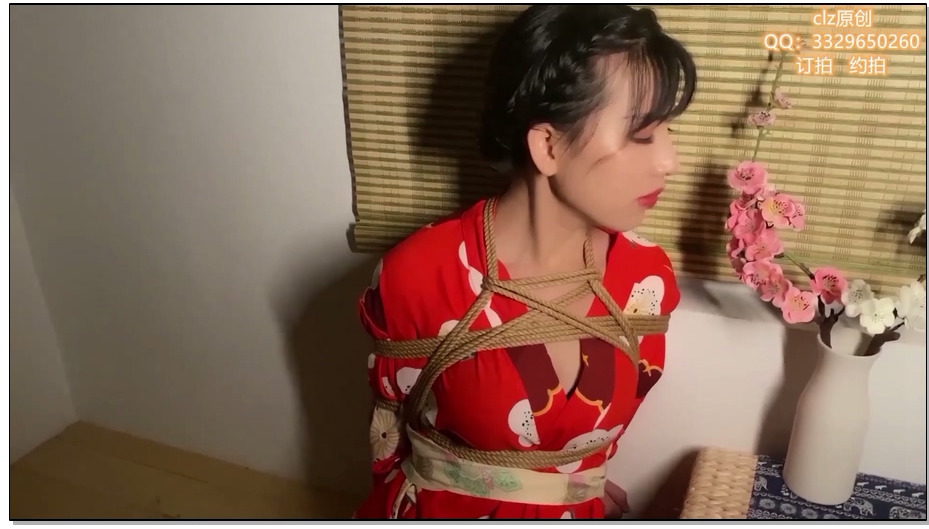 【CLZ原创】灵粒 唯美风，灵粒日式风和服 捆绑写真