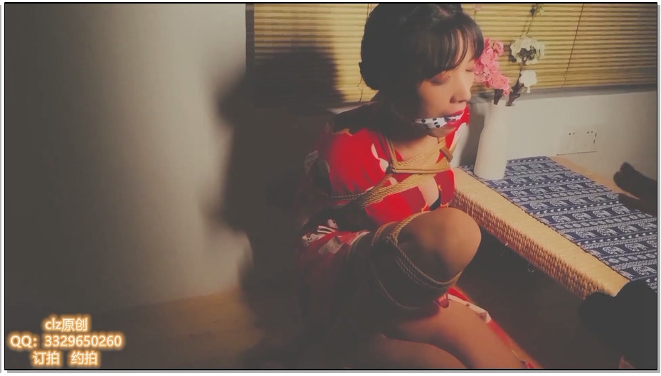 【CLZ原创】灵粒 唯美风，灵粒日式风和服 捆绑写真