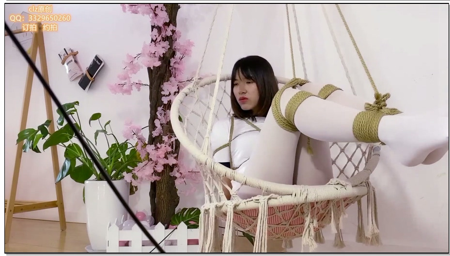 【clz原创】灵粒水手服白丝吊篮吊脚TK和旋转游戏
