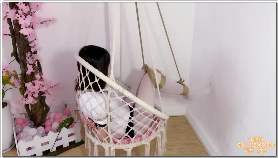 【clz原创】灵粒水手服白丝吊篮吊脚TK和旋转游戏
