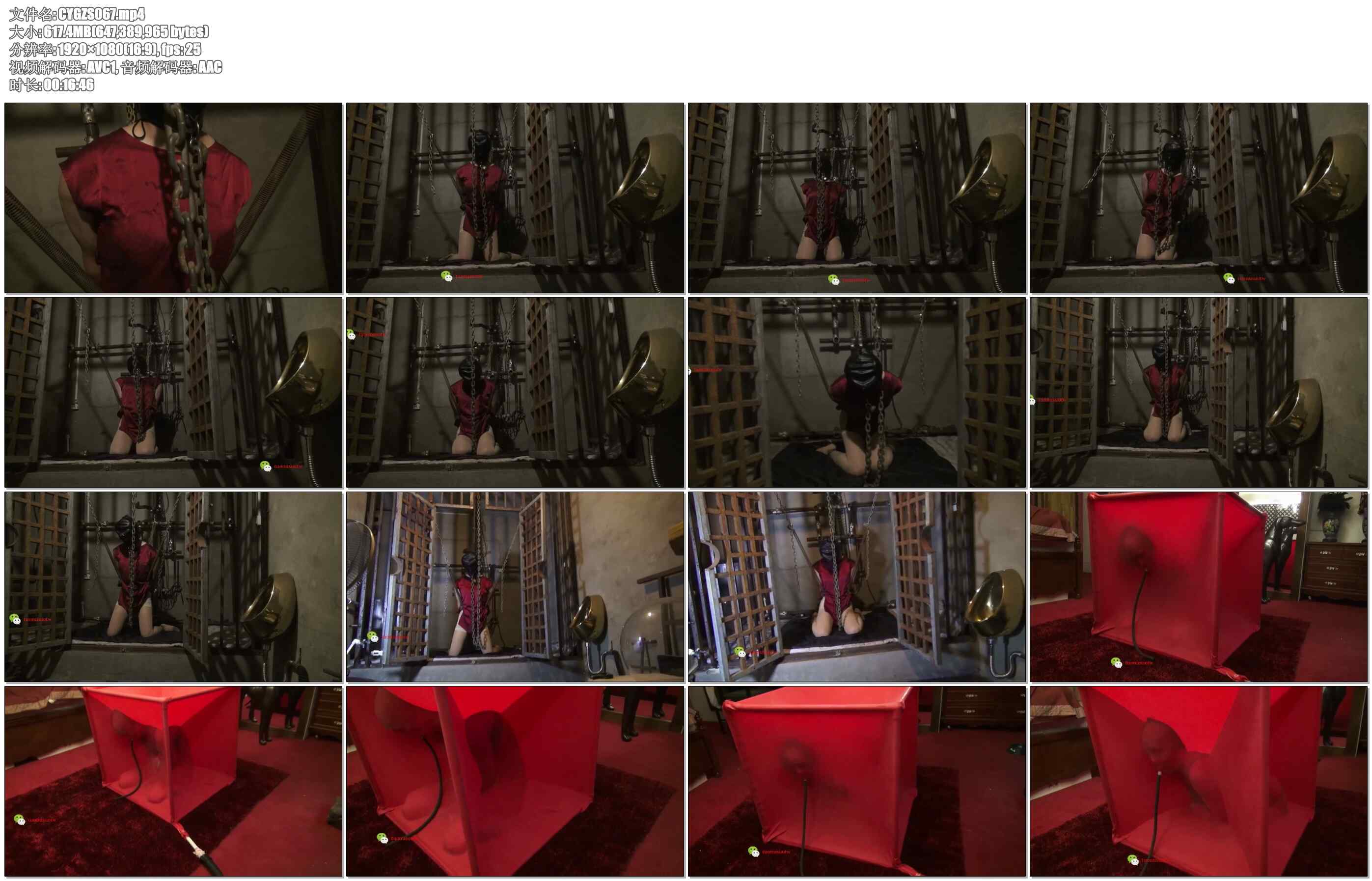 【禅狱工作室】志摩装置与胶立方 囚禁女挑战志摩装置，震动、电击自动调教装置，胶立…