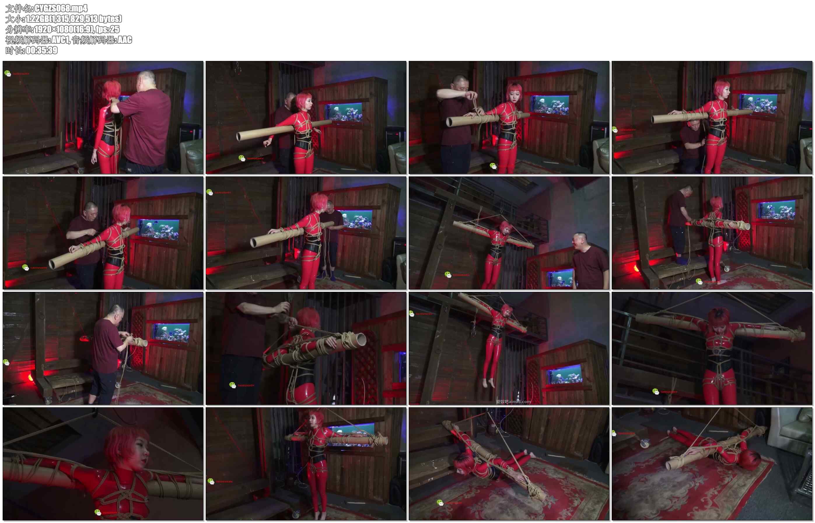 【禅狱工作室】胶衣捆绑悬吊