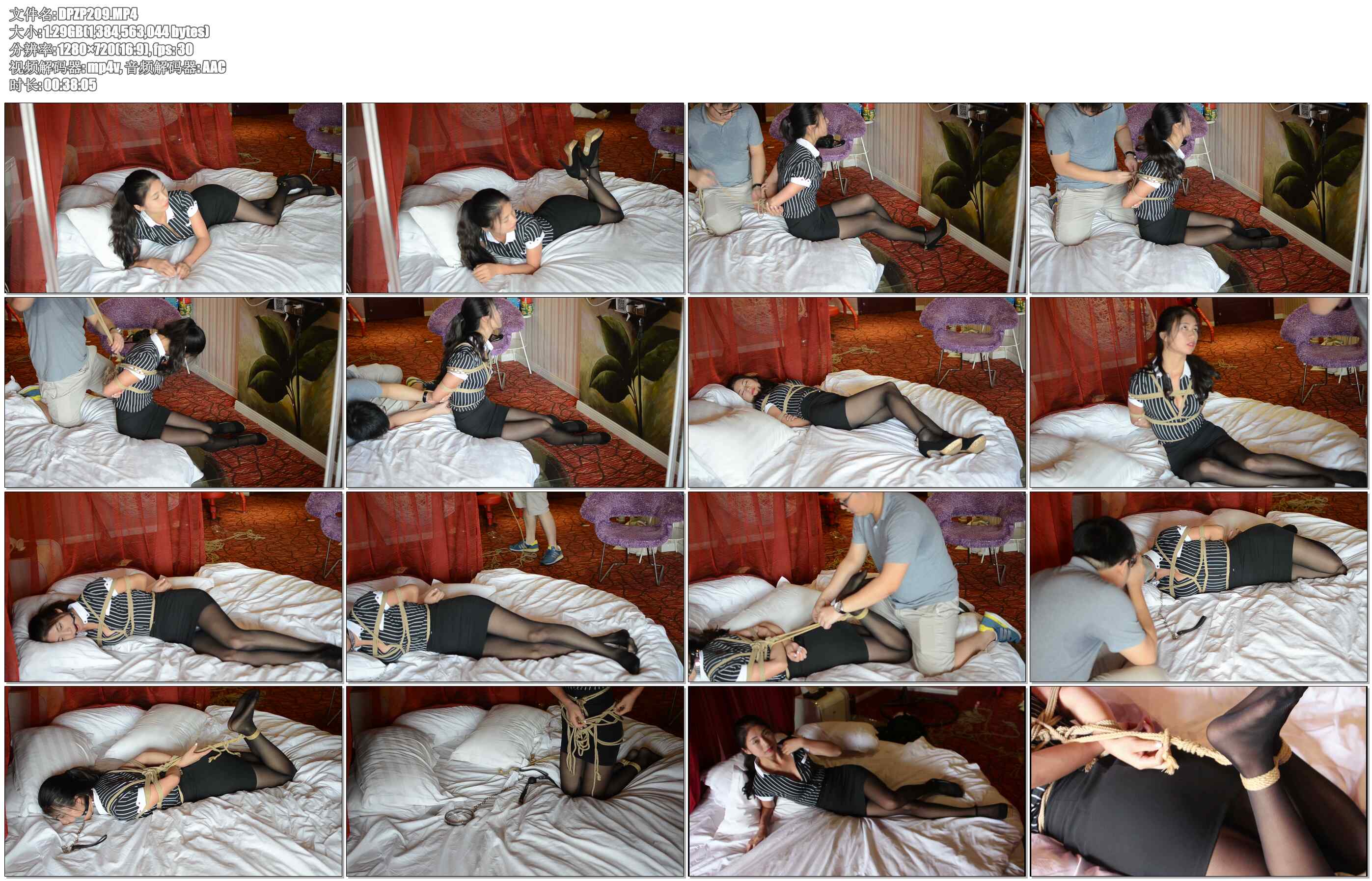 【阿木作品】模特可儿黑丝诱惑，性感OL紧缚挣扎！