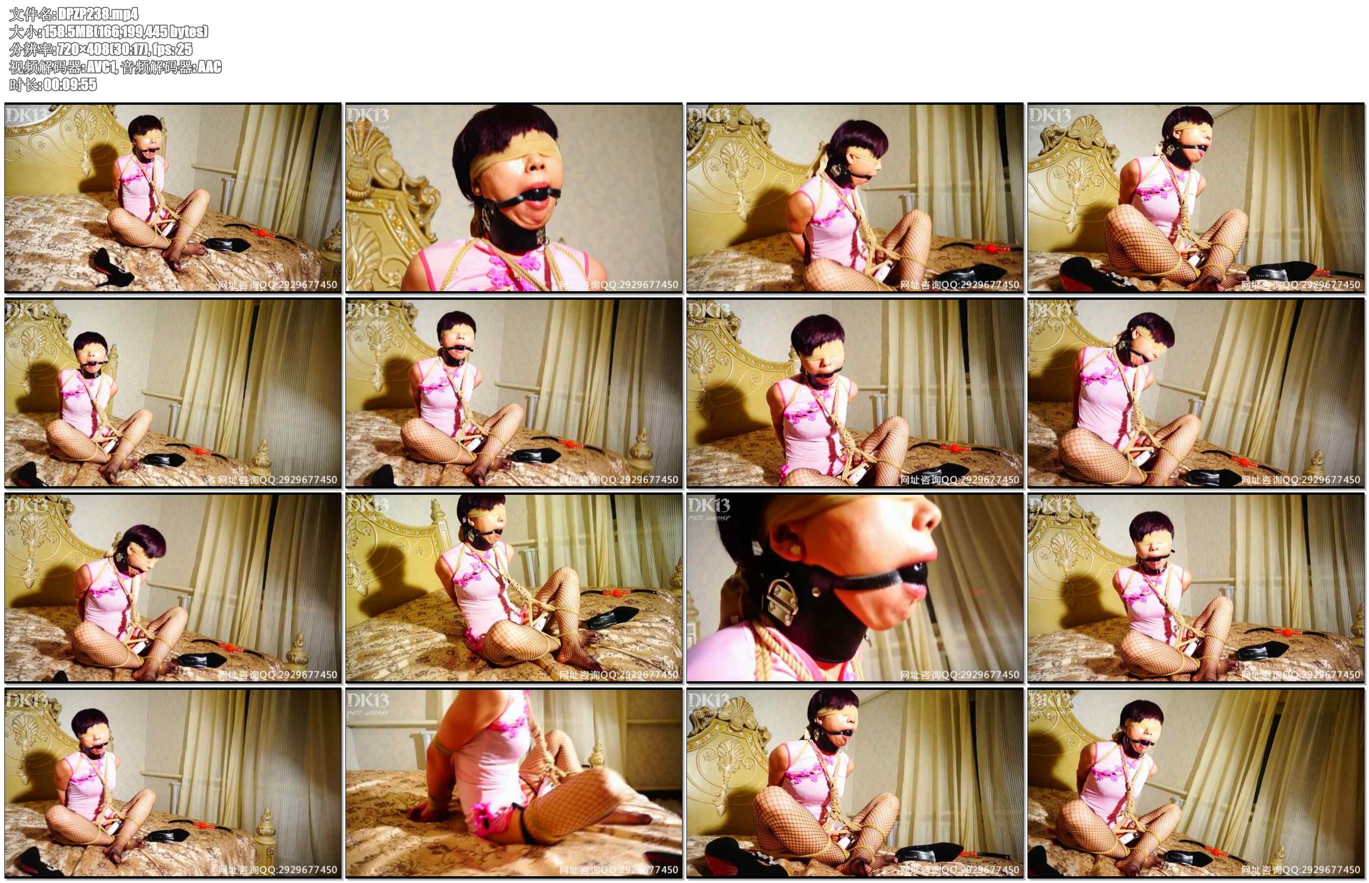 【DK-13】小末 粉丝旗袍棒棒篇 旗袍+KB+网袜+震震棒棒+口水无限+口球+尺度