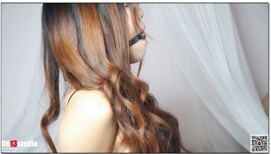 【DK-13】夏沫 黑色情趣 项圈口球，新道具！新装扮！最新作品！极限挣脱！大量口水！