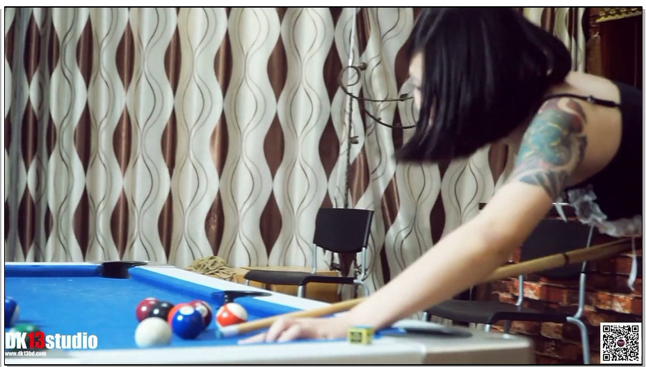 【DK-13】剧情片-夏沫，DJ，桃子出演！女仆游戏（第三集）主人最新创意，桌球上的“游…