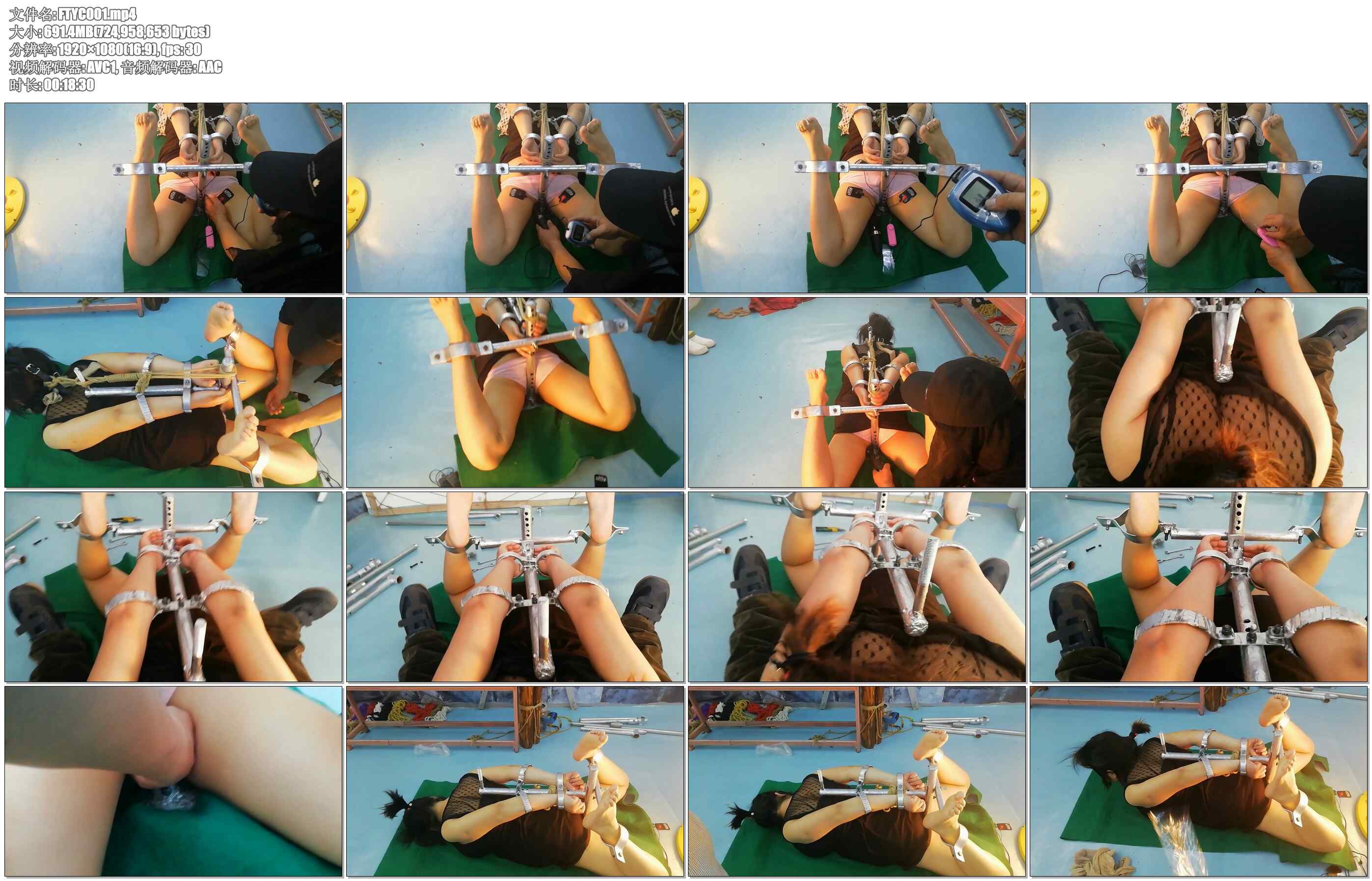 【飞天原创】自制紧缚母狗紧固架，把私奴阮软紧固起来，多次强制