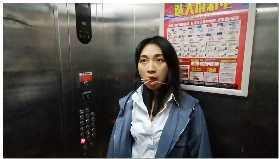【飞天原创】云儿舌头被系户外就餐，室内轻重脚镣吊缚惩罚