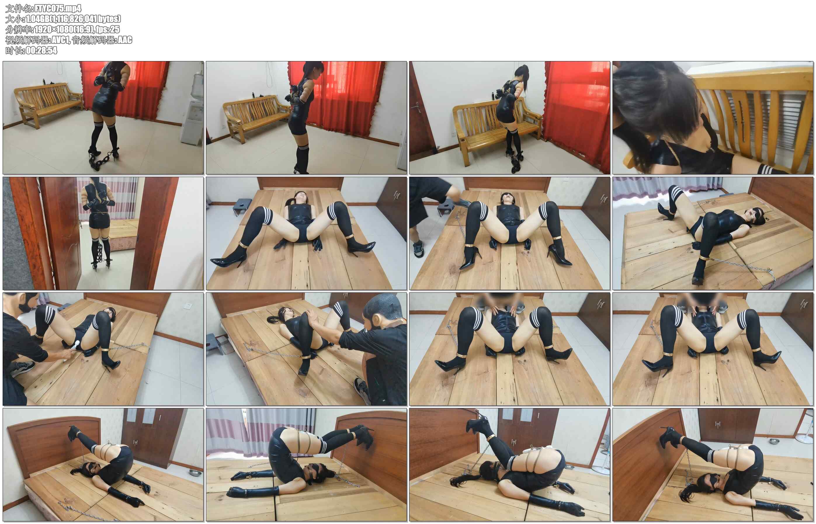 【飞天原创】雅儿紧缚18公斤脚镣行走，主子觉的不够刺激，随后将她金属紧…