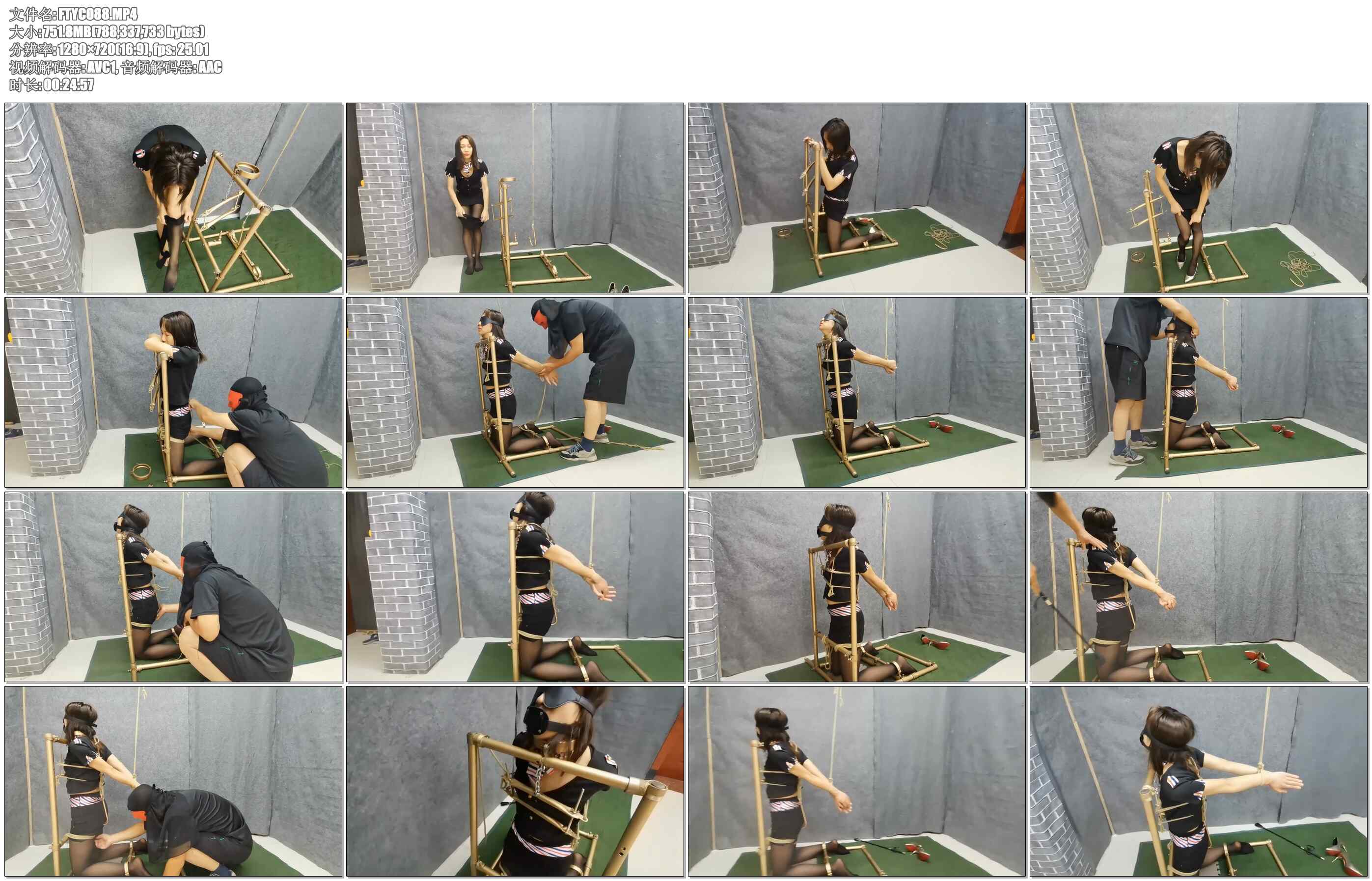 【飞天原创】云儿被新式多变k9架整惨啦，紧固上去夹乳、YIN栓、新式多珠GANG勾双双CHA…