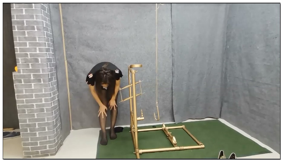 【飞天原创】云儿被新式多变k9架整惨啦，紧固上去夹乳、YIN栓、新式多珠GANG勾双双CHA…