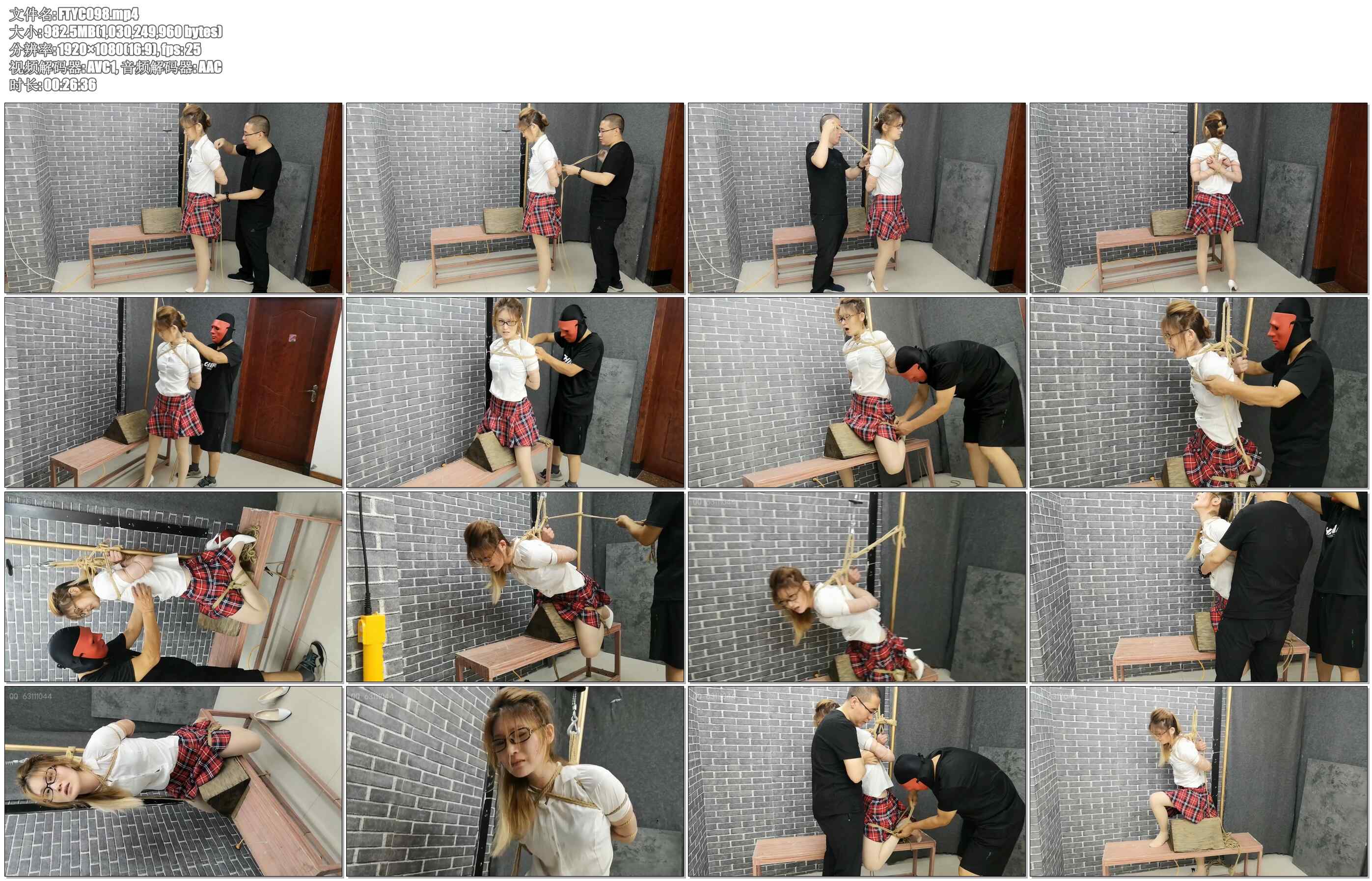 【飞天原创】鹿野 五花大绑 吊坐在三角木马上折磨体验