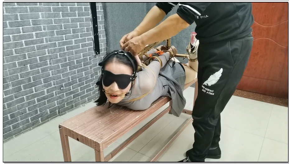 【飞天原创】犬奴柔柔盼望已久的k9驷马架终于可以尝试啦，一固定上去,口夹眼罩带上，…