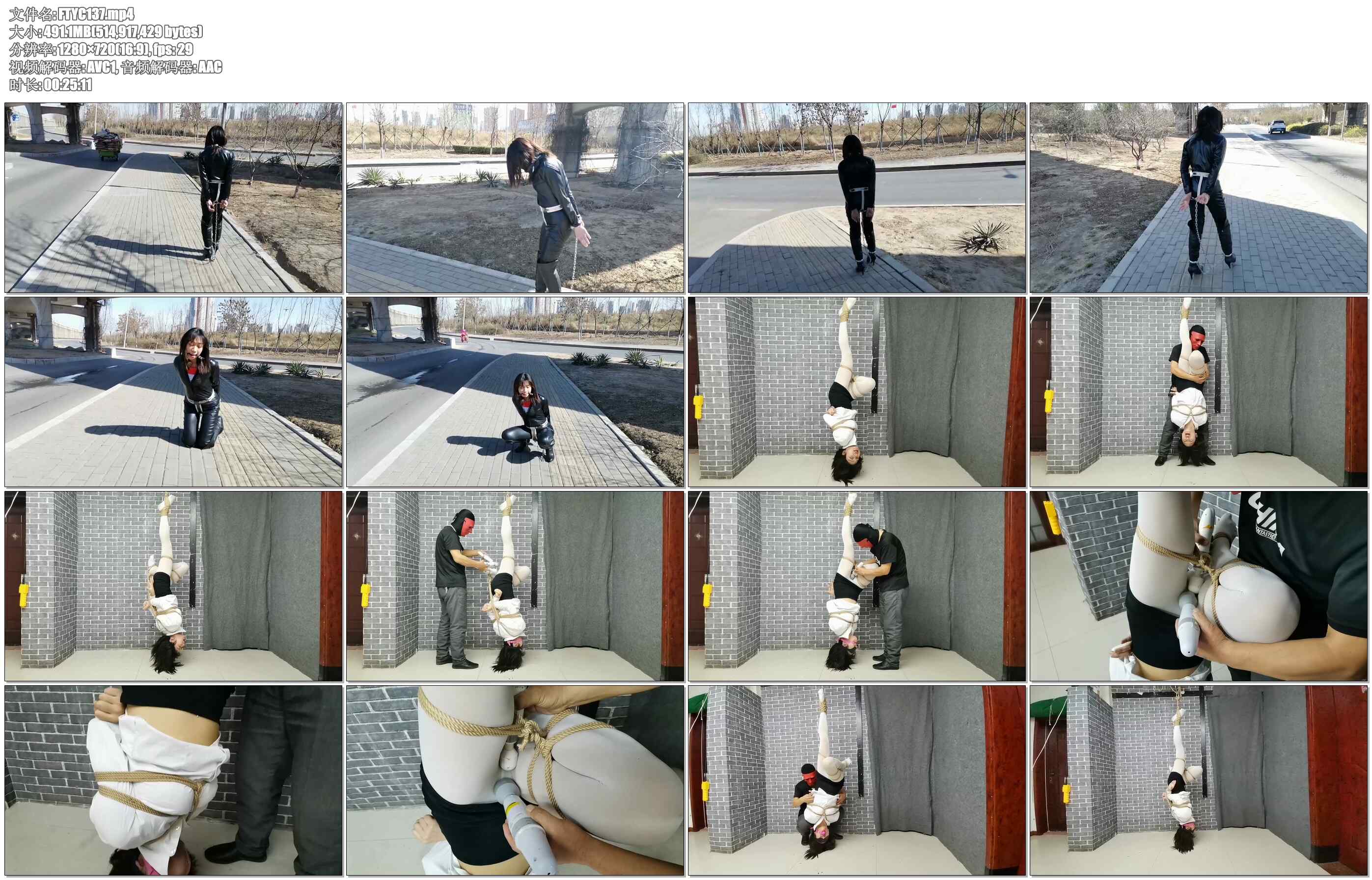 【飞天原创】云儿内装T弹zcd连体铐户外，众人围观，吓得跑到小树林，不配合主子玩弄