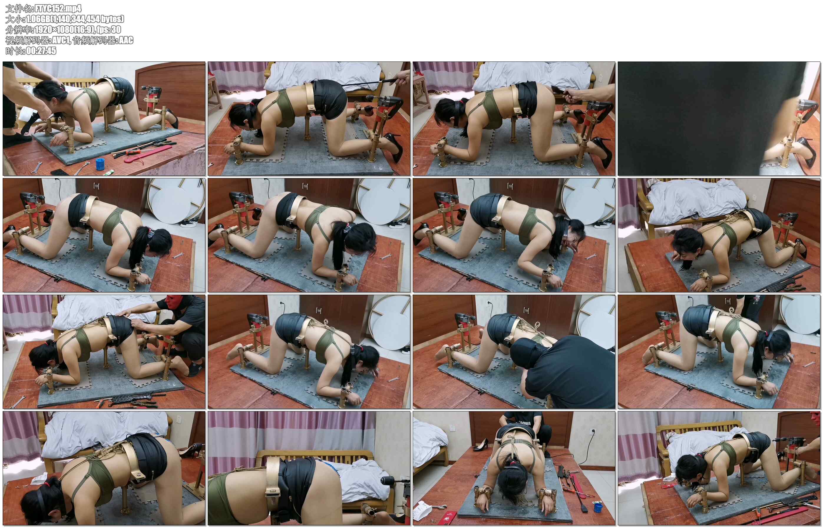 【飞天原创】欧式风最实用的K9架，把雨菲奴禁锢后，勾住后庭用绳子拉住头发，强制抬头..