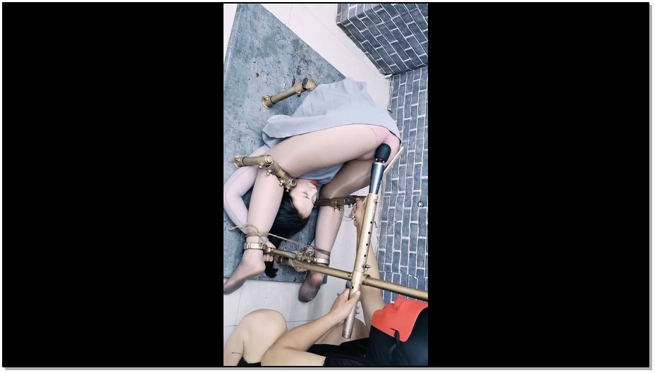 【飞天原创】欧式风拘束架禁锢柔柔奴，感觉很舒服，最后用玩具玩的gc至失禁