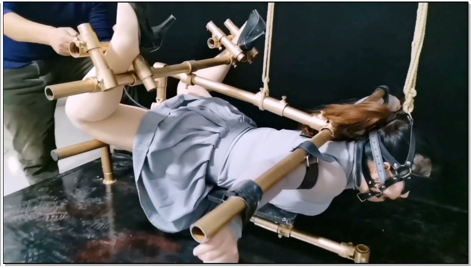 【飞天原创】为新奴梦涵精心设计一款多功能K9架,被禁锢上去后,强制电击、转动杠杆