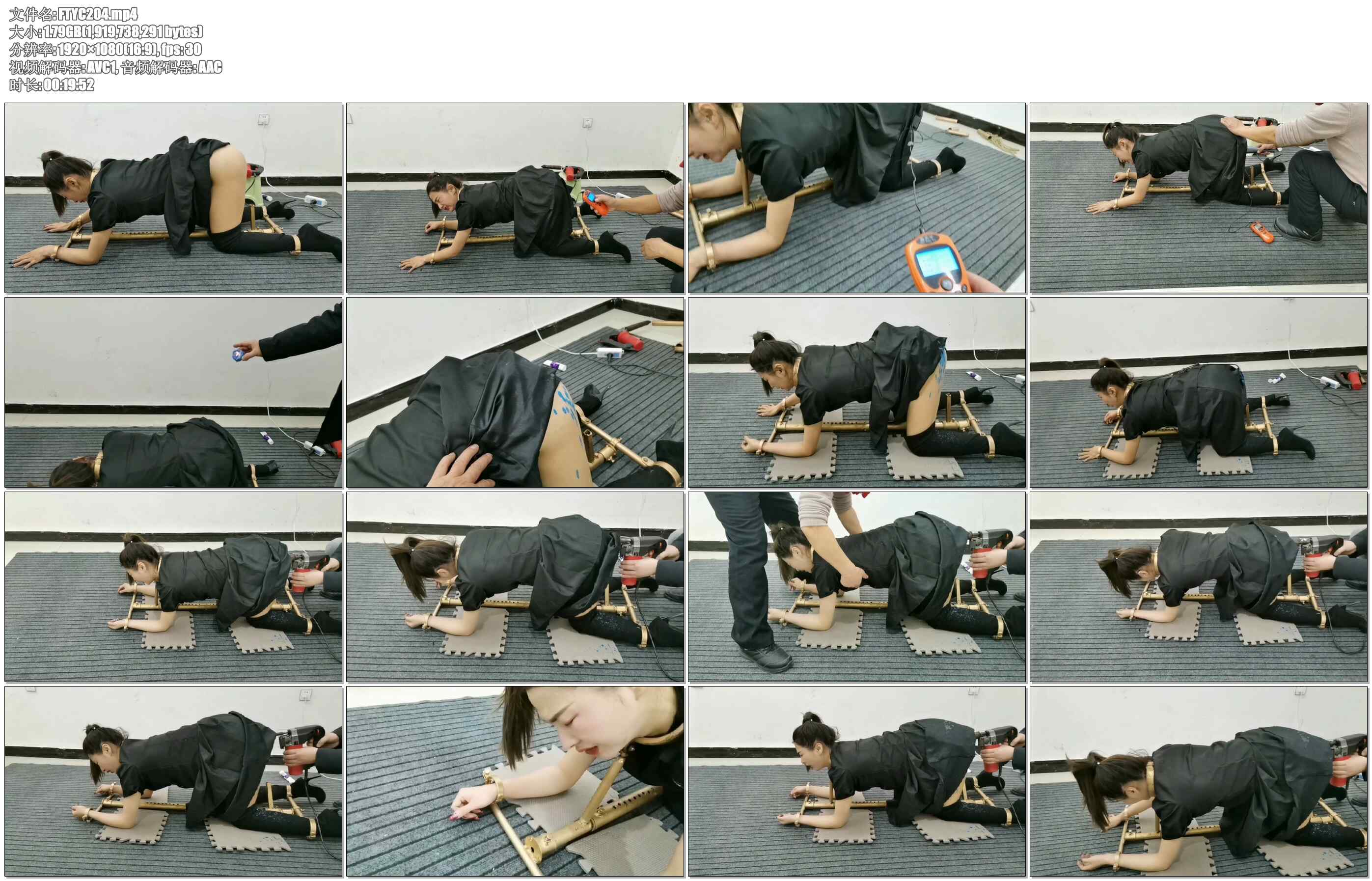 【飞天原创】雅思被袭击,强行禁锢在k9架跪爬器上,电击、滴腊、G勾、p击、一下子爽的乐