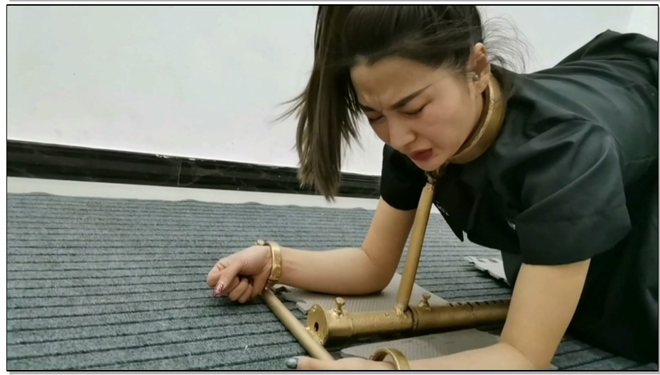 【飞天原创】雅思被袭击,强行禁锢在k9架跪爬器上,电击、滴腊、G勾、p击、一下子爽的乐