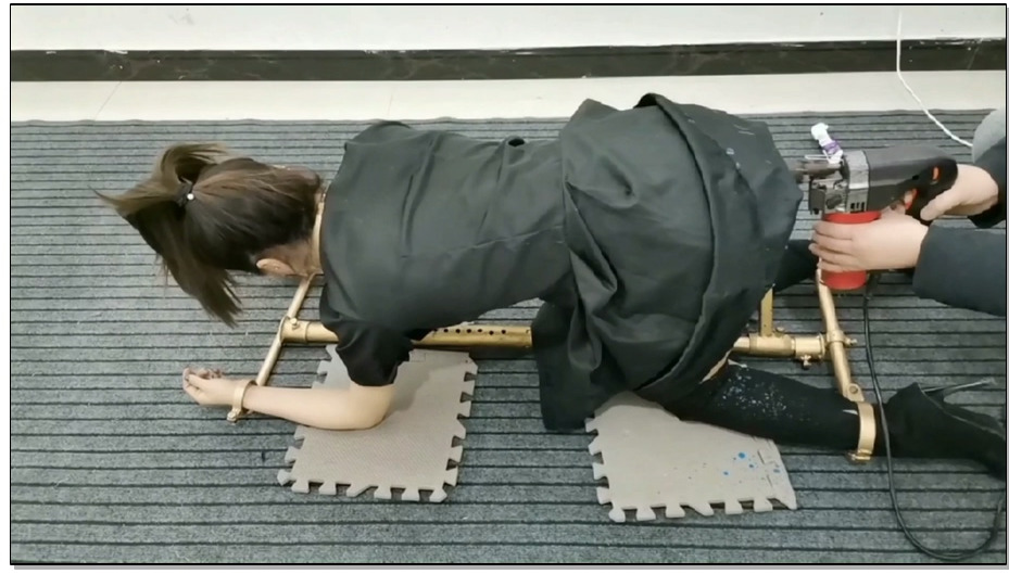 【飞天原创】雅思被袭击,强行禁锢在k9架跪爬器上,电击、滴腊、G勾、p击、一下子爽的乐