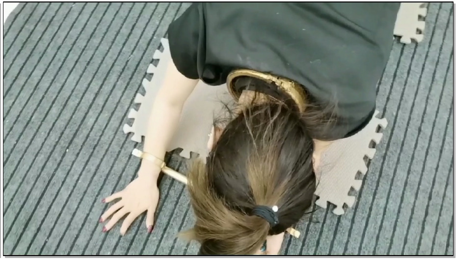 【飞天原创】雅思被袭击,强行禁锢在k9架跪爬器上,电击、滴腊、G勾、p击、一下子爽的乐