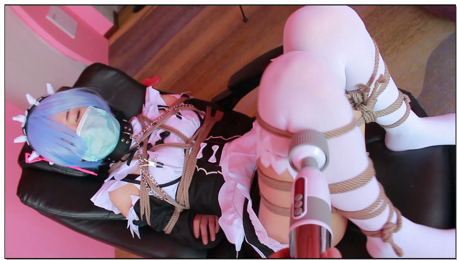 【FXX】紧缚蕾姆女仆，挠到哽泣，打到抽搐，花拳绣腿，拳击虐腹，内裤堵嘴，全方位TK…