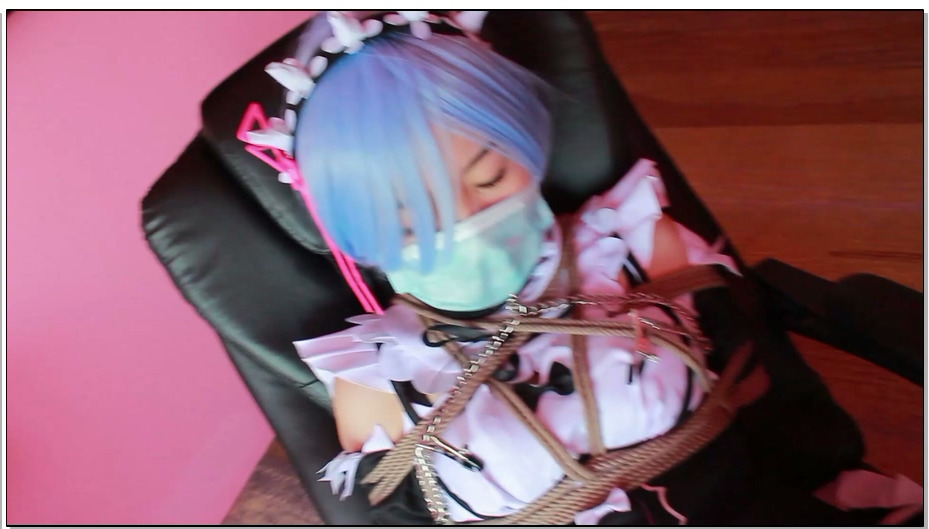 【FXX】紧缚蕾姆女仆，挠到哽泣，打到抽搐，花拳绣腿，拳击虐腹，内裤堵嘴，全方位TK…