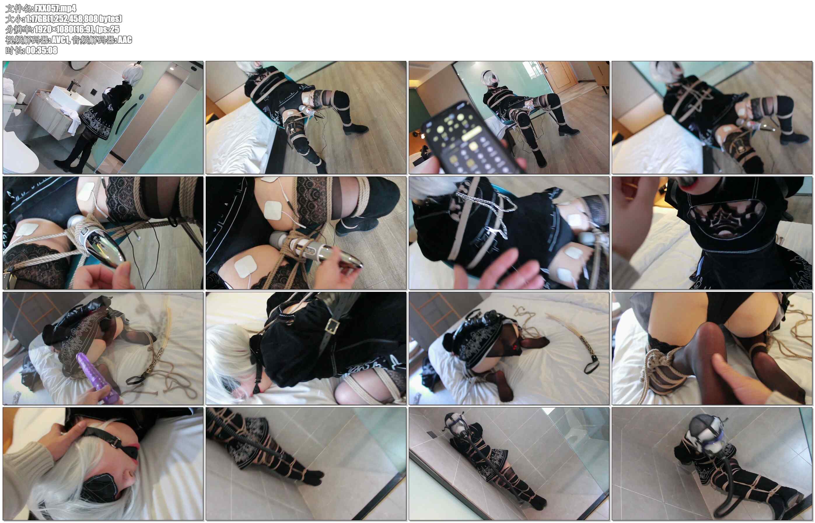 【FXX】尼尔机械纪元2B小姐姐给玩坏了，口塞积攒口水，固定电击震动，小怪兽强震循环…