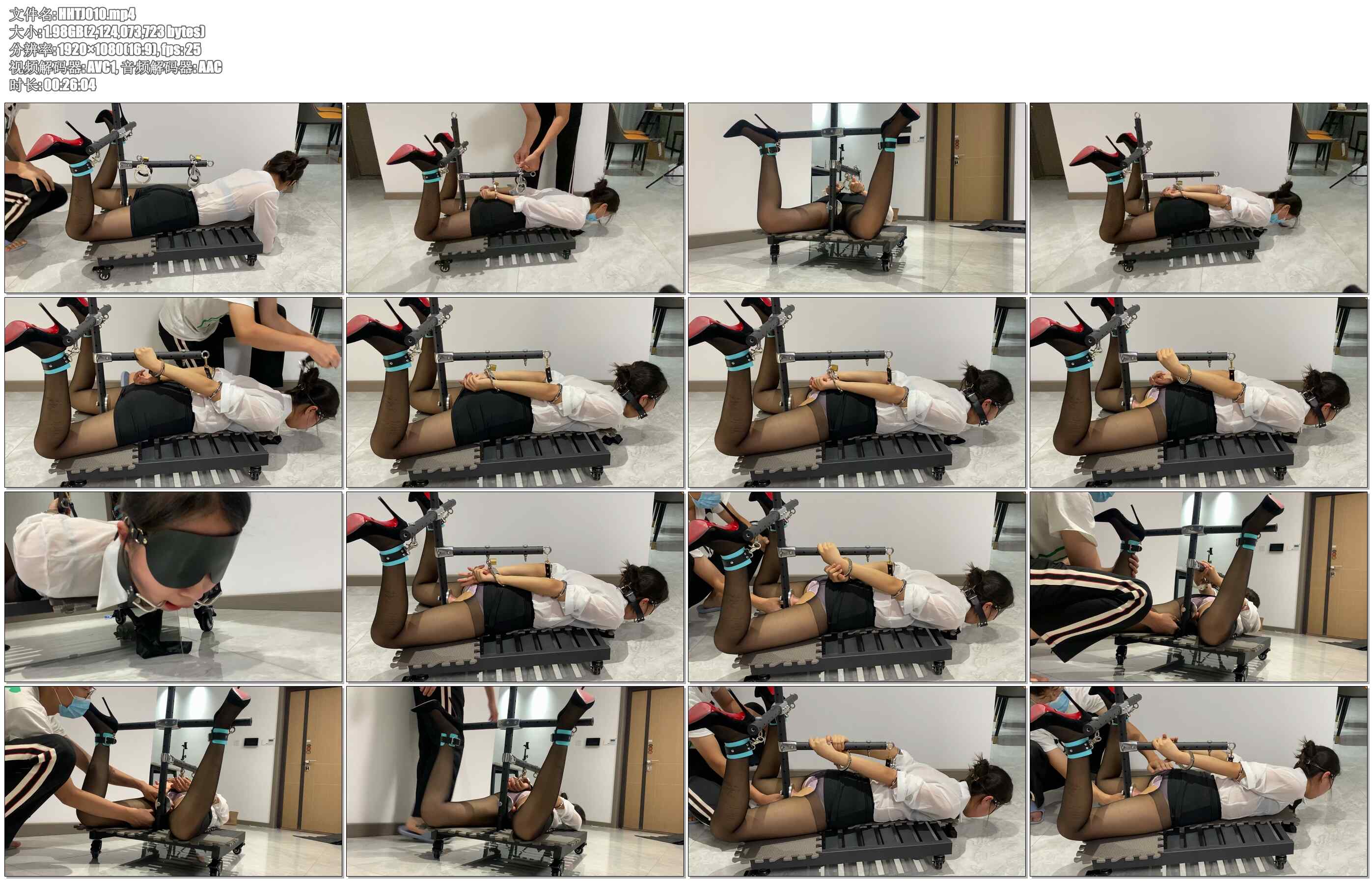 【涵涵特辑】涵涵教师装 调教刑架K9拘束架驷马固定架yang具固定 口枷口水直流快乐棒GC