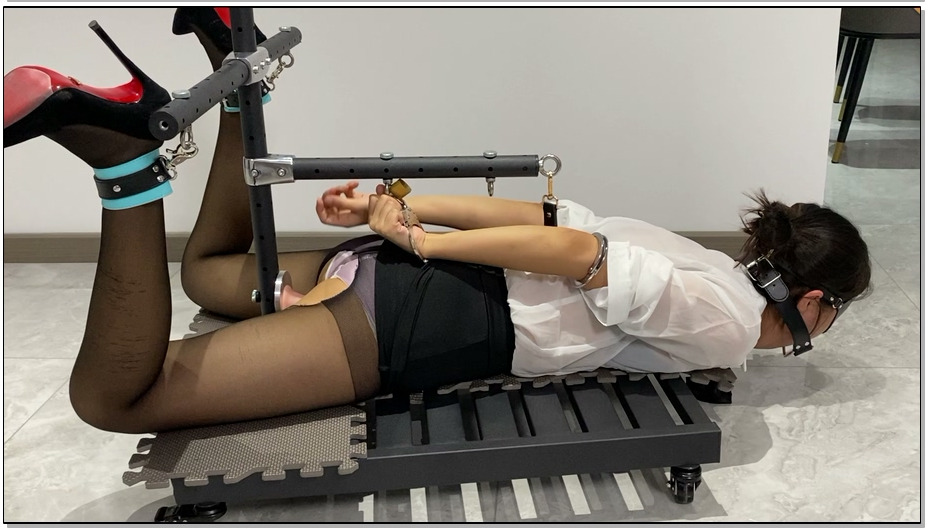 【涵涵特辑】涵涵教师装 调教刑架K9拘束架驷马固定架yang具固定 口枷口水直流快乐棒GC