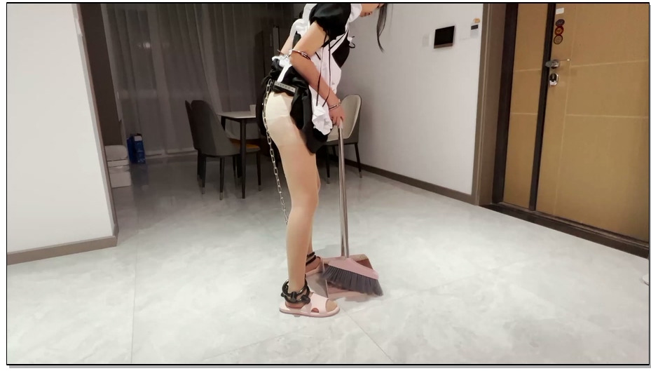 【涵涵特辑】女仆装 贞操带 镣铐行走