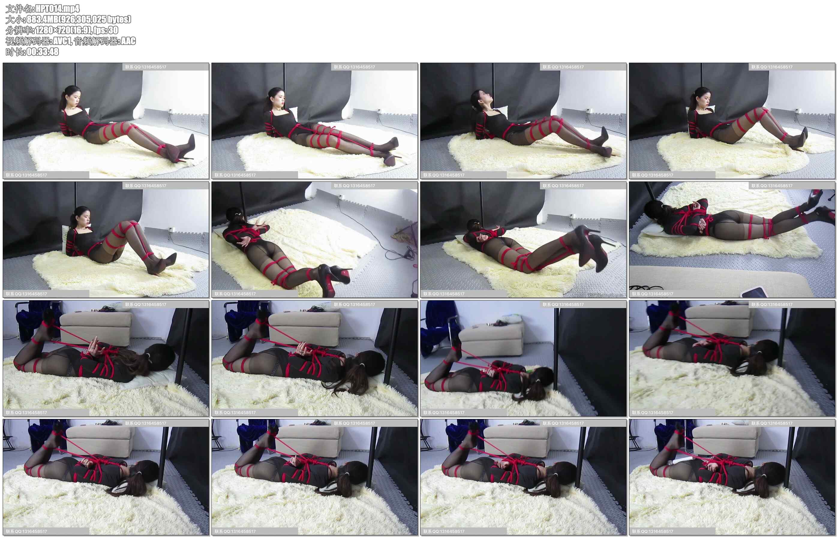 【琥珀堂】黑丝性感尤物，紧的压迫，驷马，挣扎