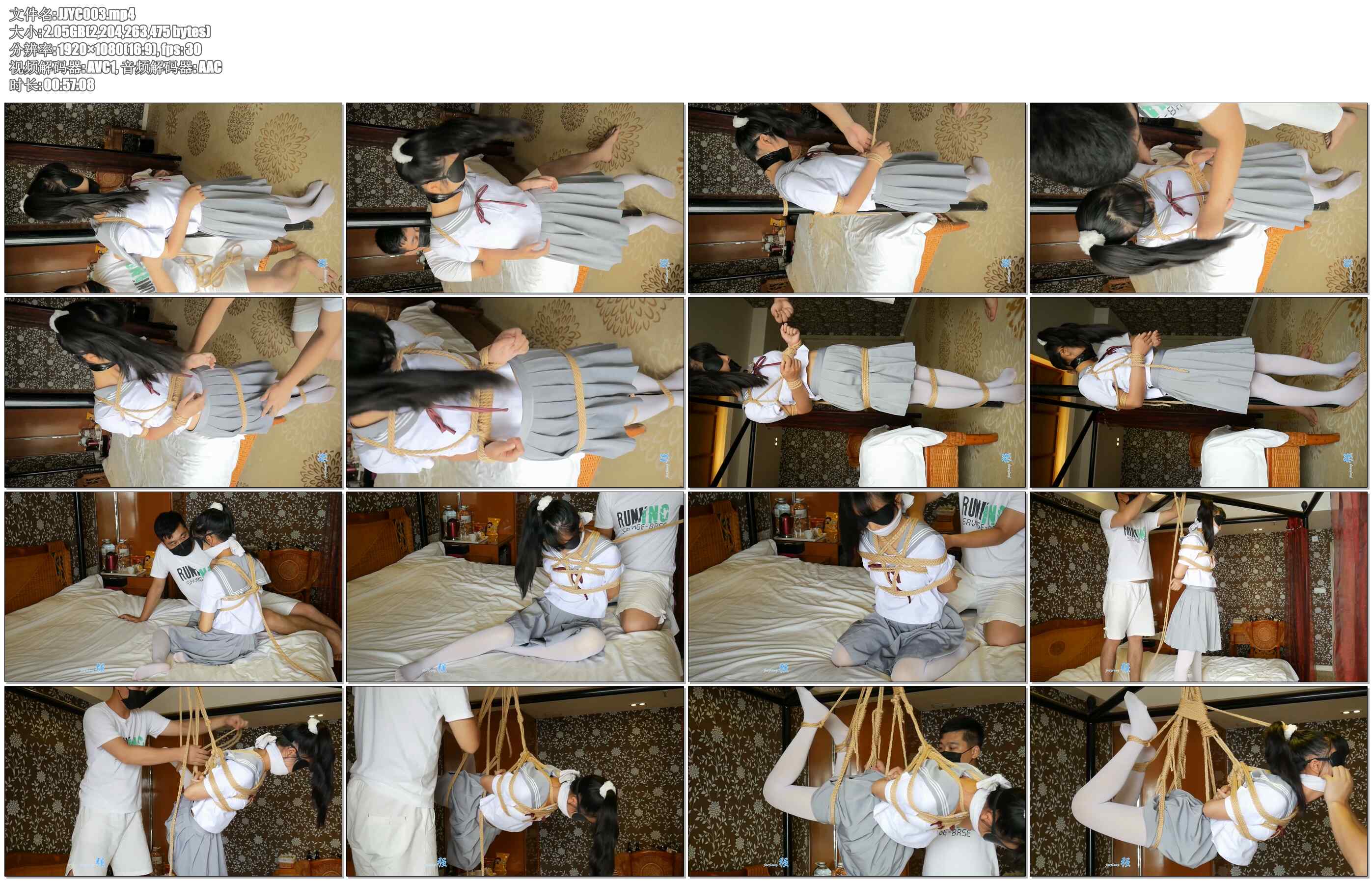 【倔强原创】小羽 输了游戏可是要被吊起来的哦 白丝水手服吊缚