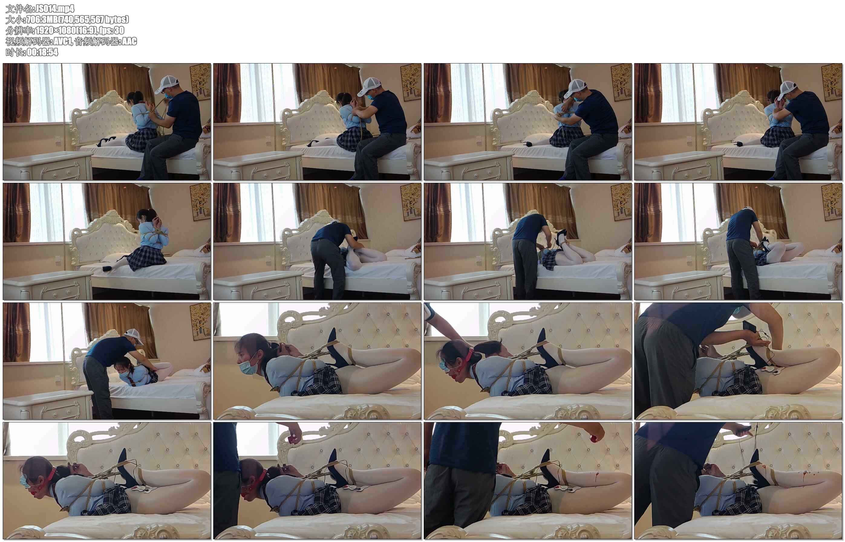 【江山原创】小雏JK白色舍宾袜后手观音+极限驷马，滴蜡，电击片伺候