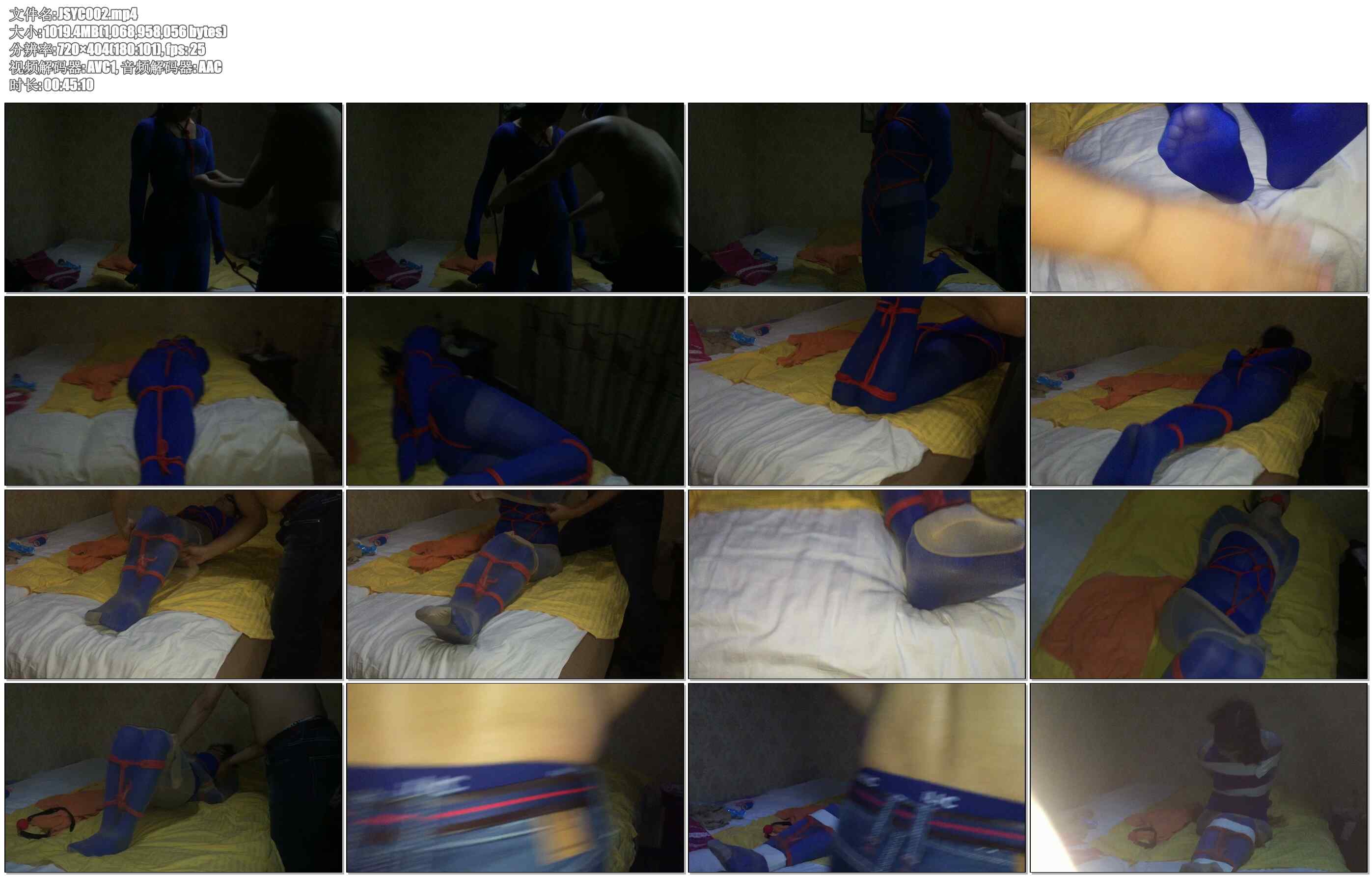 【JS原创】依依一身蓝红绳捆绑-肉丝木乃伊全包