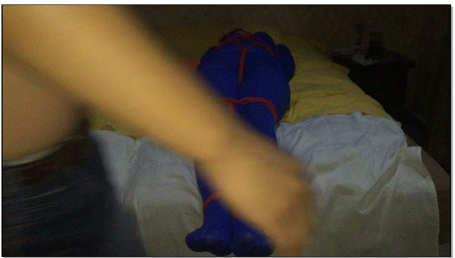 【JS原创】依依一身蓝红绳捆绑-肉丝木乃伊全包