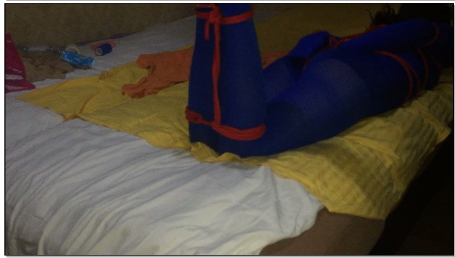 【JS原创】依依一身蓝红绳捆绑-肉丝木乃伊全包